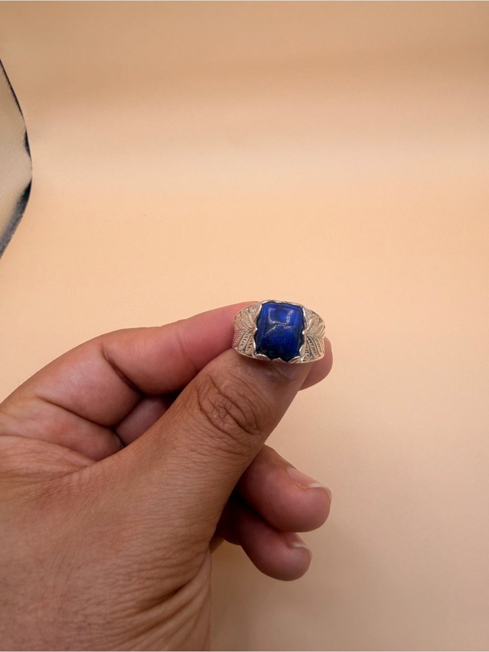 925 Sterling Silver Lapis Lazuli Ring Size 10.